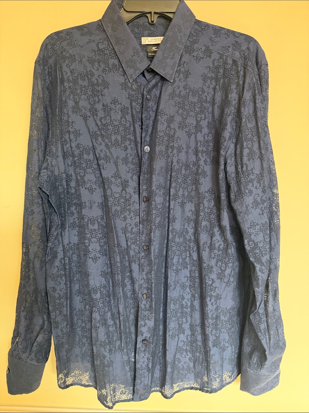 Versace Collection Navy Textured Shirt
